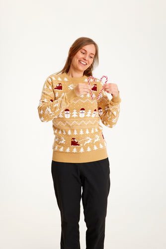 EB | Der stilvolle Weihnachtspullover Beige Damen