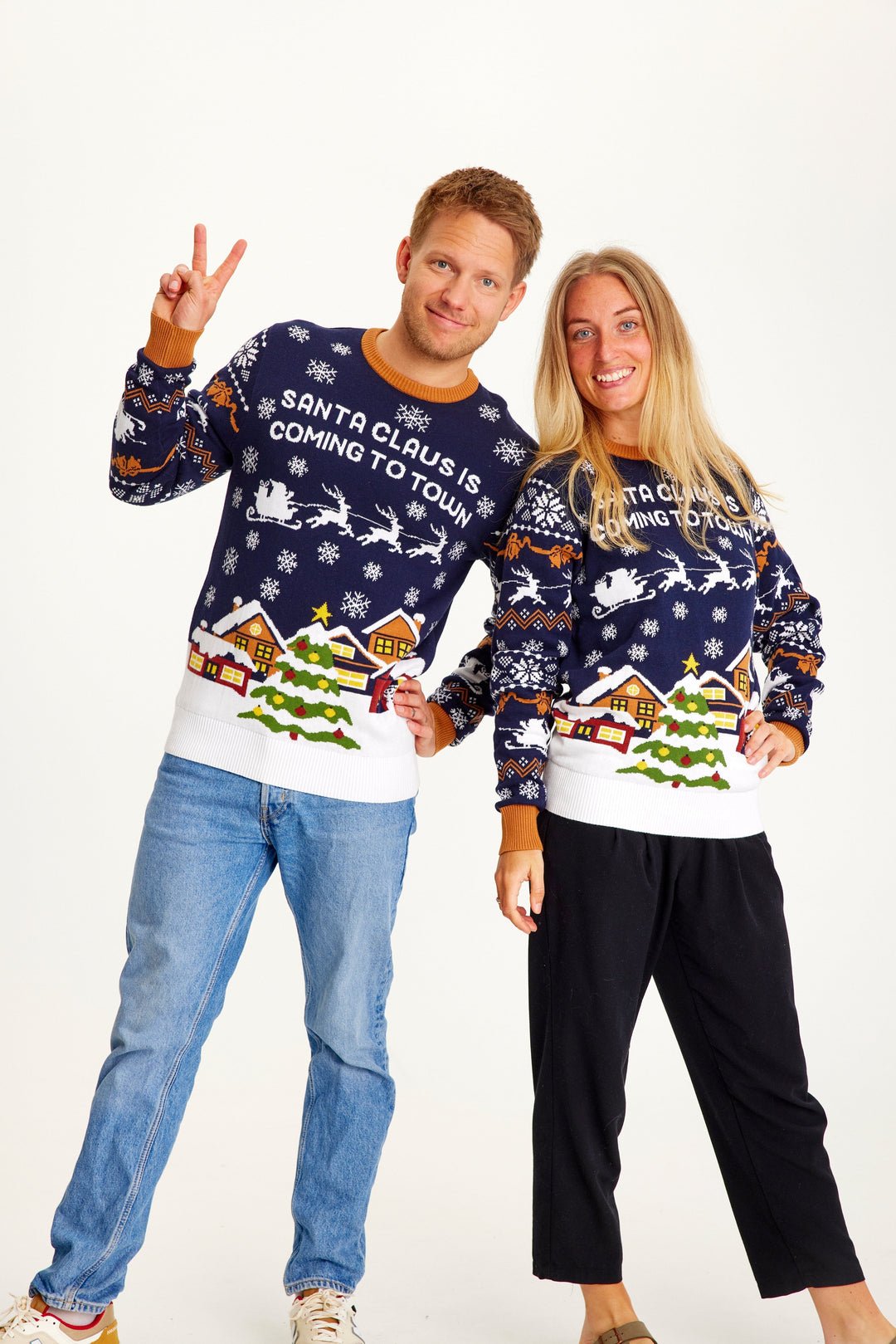 EB | Der Weihnachtsmann kommt in die Stadt Navy Damen