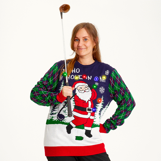 EB | Ho Ho Hole In One Weihnachts-Pullover Damen