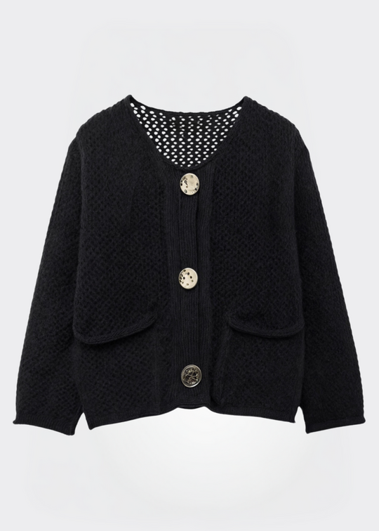 EB | Damen Strickjacke mit Knöpfen und weicher Textur