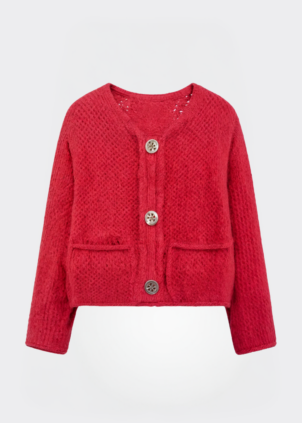 EB | Damen Strickjacke mit Knöpfen und weicher Textur