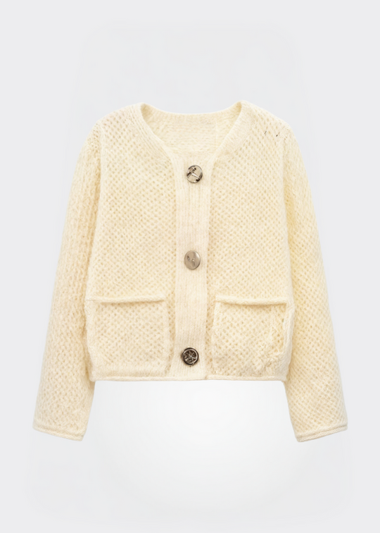 EB | Damen Strickjacke mit Knöpfen und weicher Textur