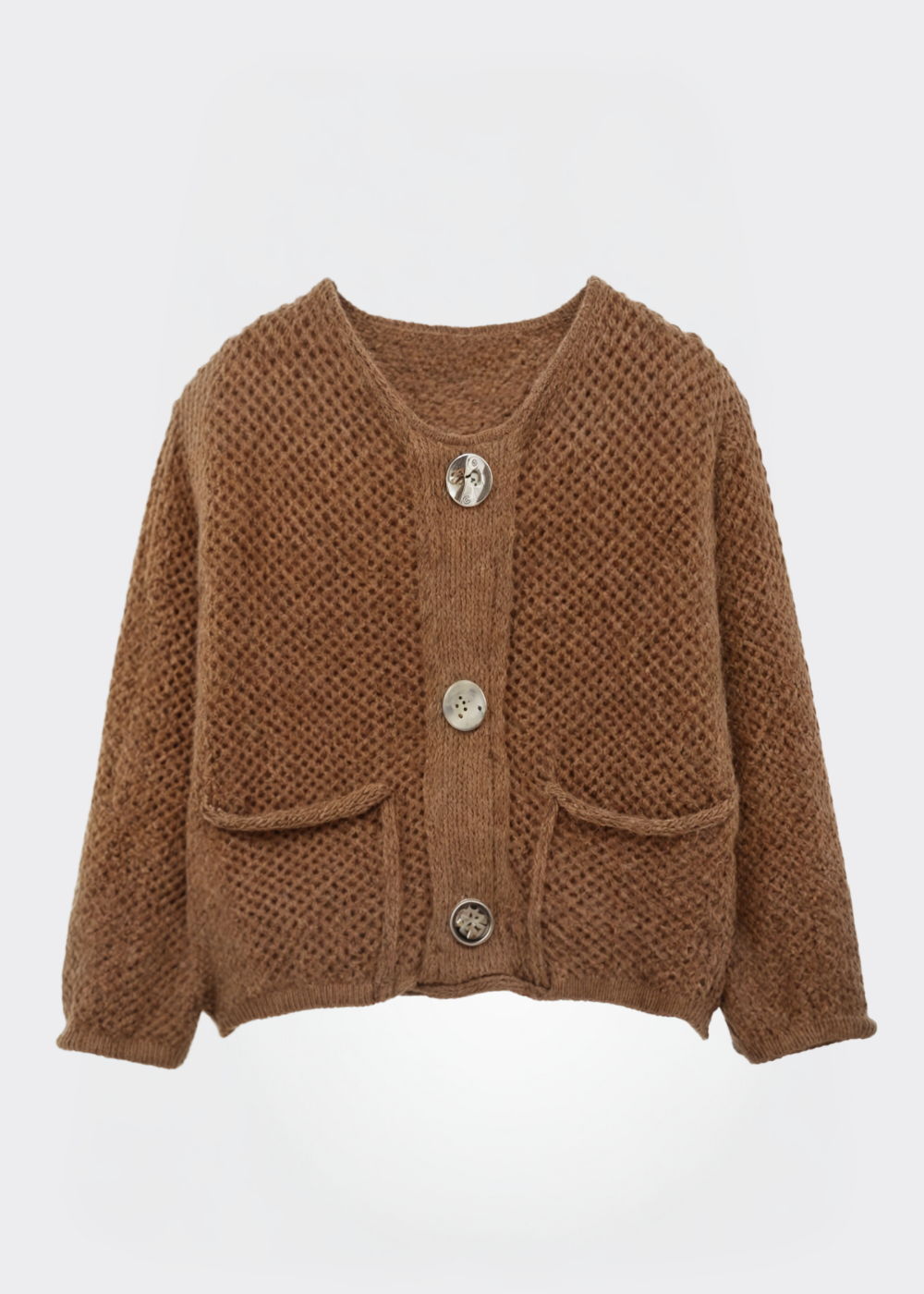 EB | Damen Strickjacke mit Knöpfen und weicher Textur