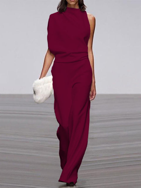 Eleganter Jumpsuit mit Rundhalsausschnitt für Alltag & Besondere Anlässe | EB