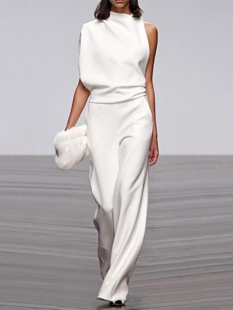 Eleganter Jumpsuit mit Rundhalsausschnitt für Alltag & Besondere Anlässe | EB