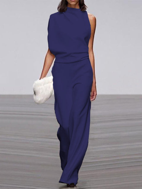 Eleganter Jumpsuit mit Rundhalsausschnitt für Alltag & Besondere Anlässe | EB