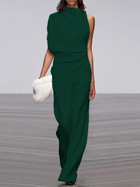 Eleganter Jumpsuit mit Rundhalsausschnitt für Alltag & Besondere Anlässe | EB