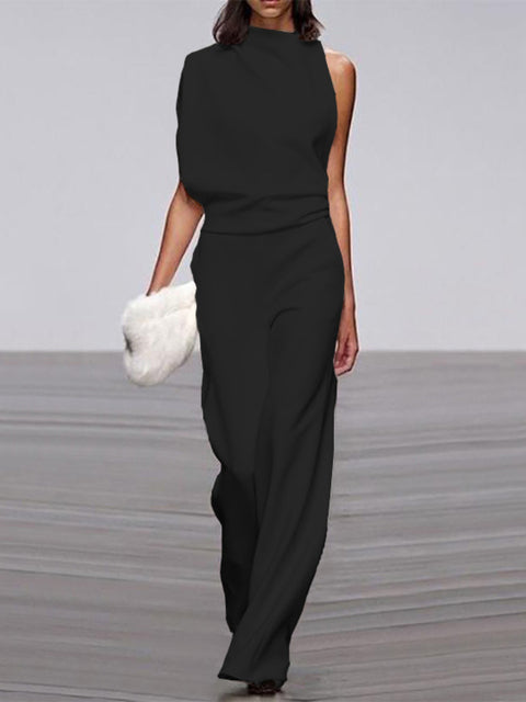 Eleganter Jumpsuit mit Rundhalsausschnitt für Alltag & Besondere Anlässe | EB