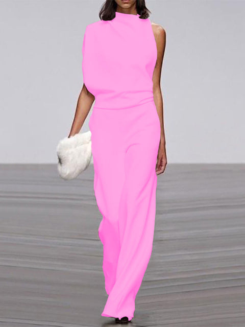 Eleganter Jumpsuit mit Rundhalsausschnitt für Alltag & Besondere Anlässe | EB