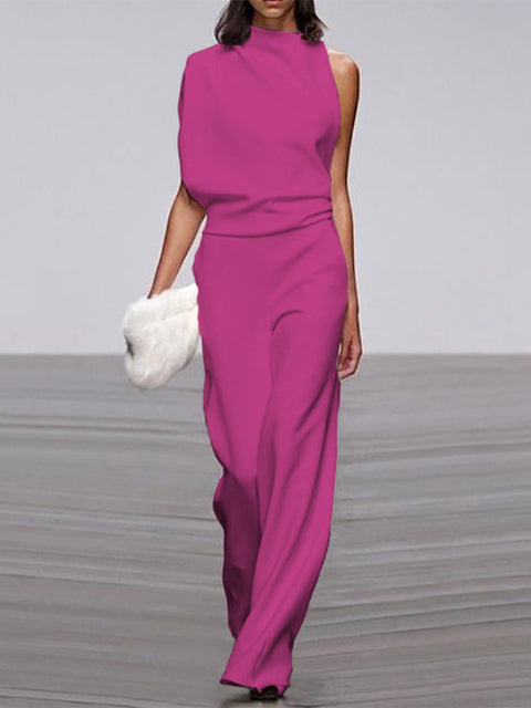 Eleganter Jumpsuit mit Rundhalsausschnitt für Alltag & Besondere Anlässe | EB