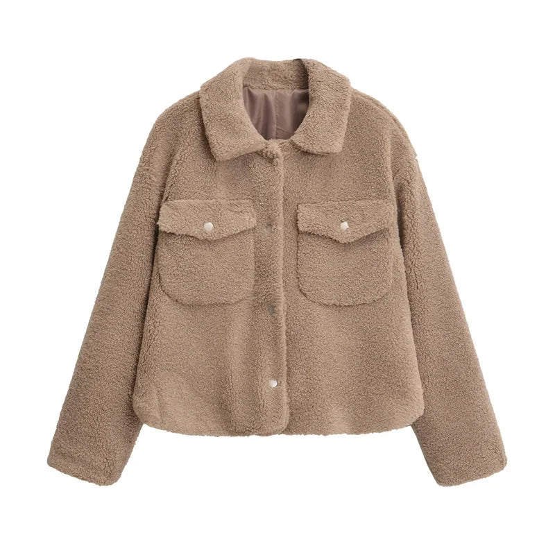 EB | Kurze Damenjacke mit Teddyfell