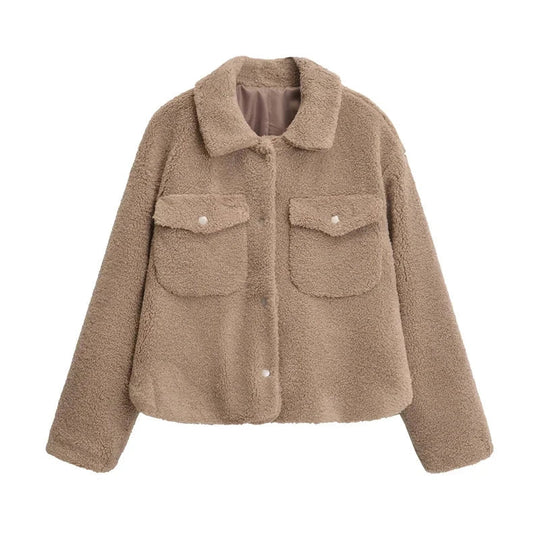 EB | Kurze Damenjacke mit Teddyfell