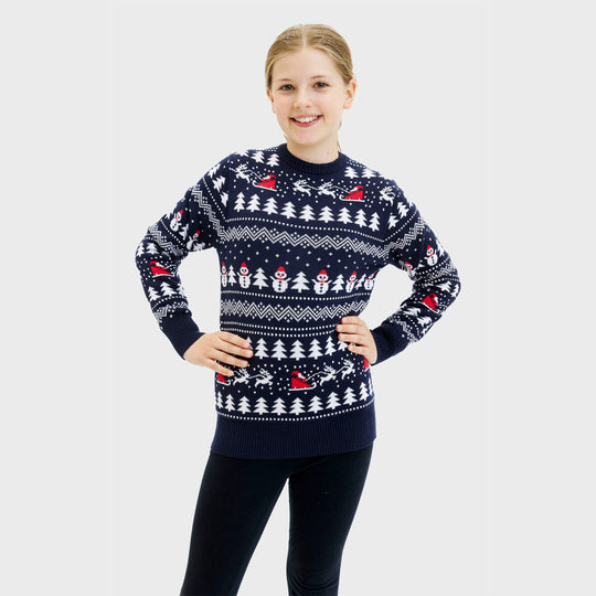 EB | Der stilvolle Weihnachtspullover Navy Kinder