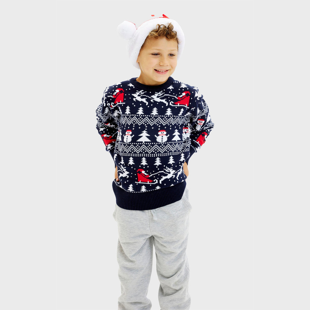 EB | Der stilvolle Weihnachtspullover Navy Kinder