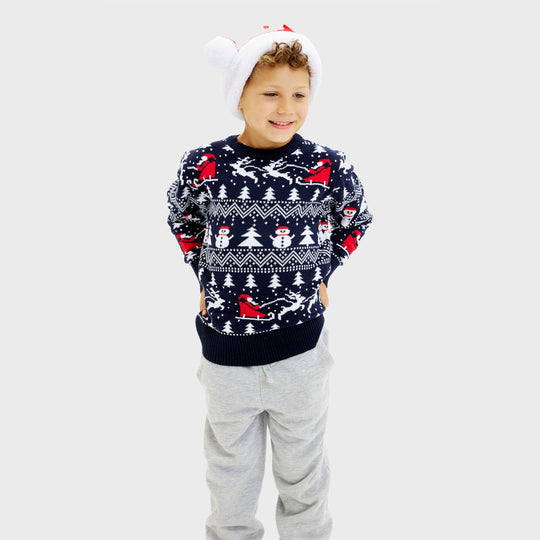 EB | Der stilvolle Weihnachtspullover Navy Kinder