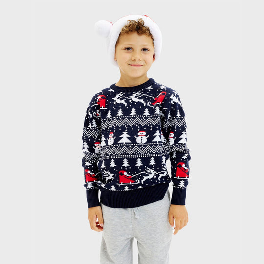 EB | Der stilvolle Weihnachtspullover Navy Kinder