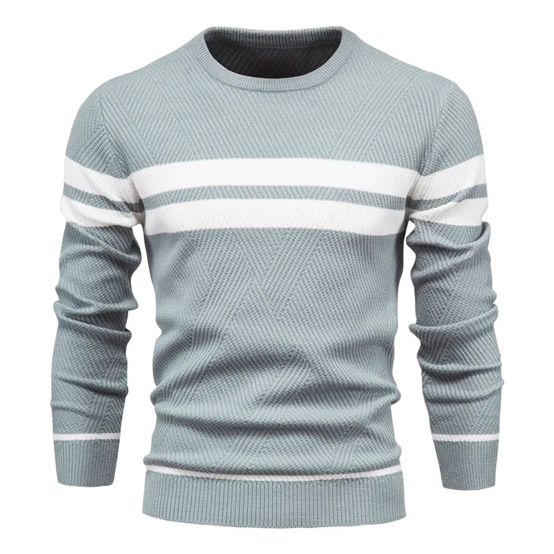 EB | Strickpullover mit Weißen Streifen Baumwolle Modern, Bequem