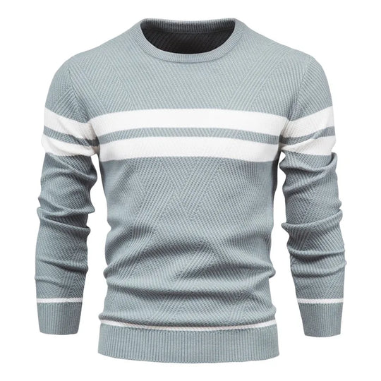 EB | Strickpullover mit Weißen Streifen Baumwolle Modern, Bequem