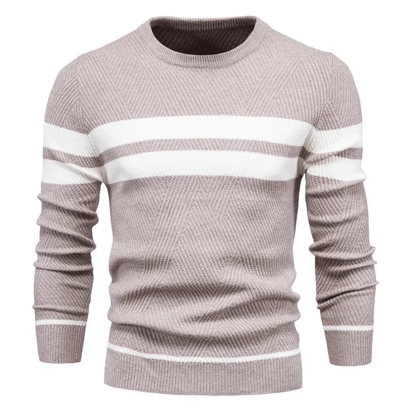 EB | Strickpullover mit Weißen Streifen Baumwolle Modern, Bequem