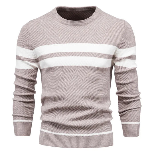 EB | Strickpullover mit Weißen Streifen Baumwolle Modern, Bequem
