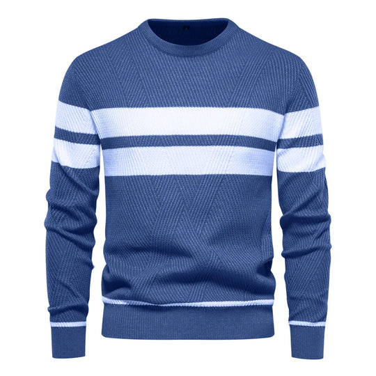 EB | Strickpullover mit Weißen Streifen Baumwolle Modern, Bequem