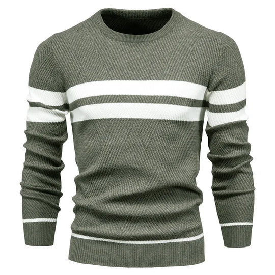 EB | Strickpullover mit Weißen Streifen Baumwolle Modern, Bequem