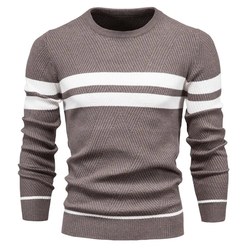 EB | Strickpullover mit Weißen Streifen Baumwolle Modern, Bequem