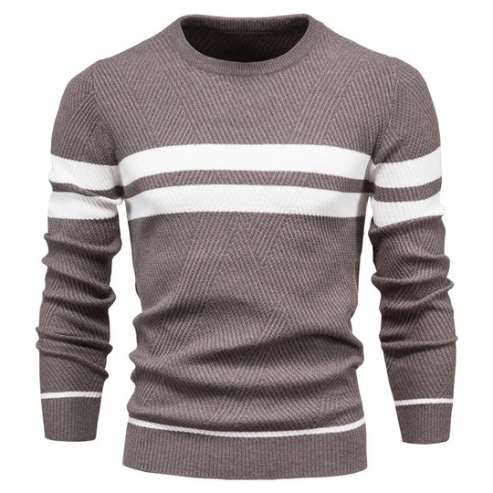 EB | Strickpullover mit Weißen Streifen Baumwolle Modern, Bequem