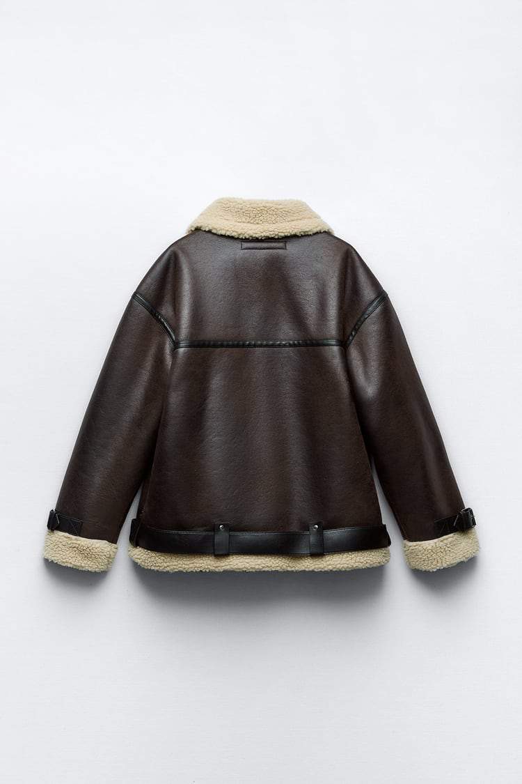 EB | Jacke mit Revers aus synthetischem Material