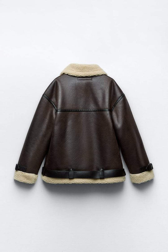 EB | Jacke mit Revers aus synthetischem Material