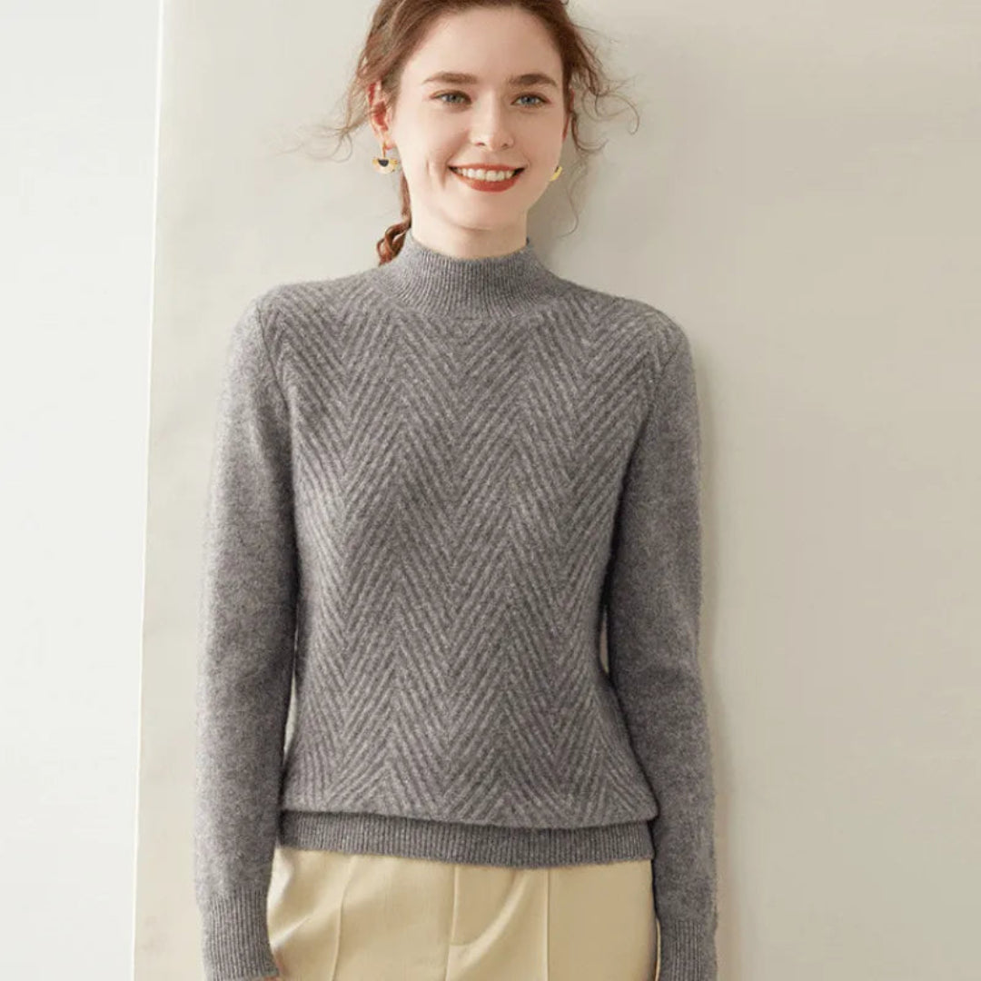 EB | mit Chevron-Muster und Mock Neck