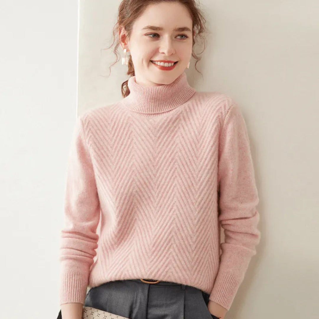 EB | mit Chevron-Muster und Mock Neck