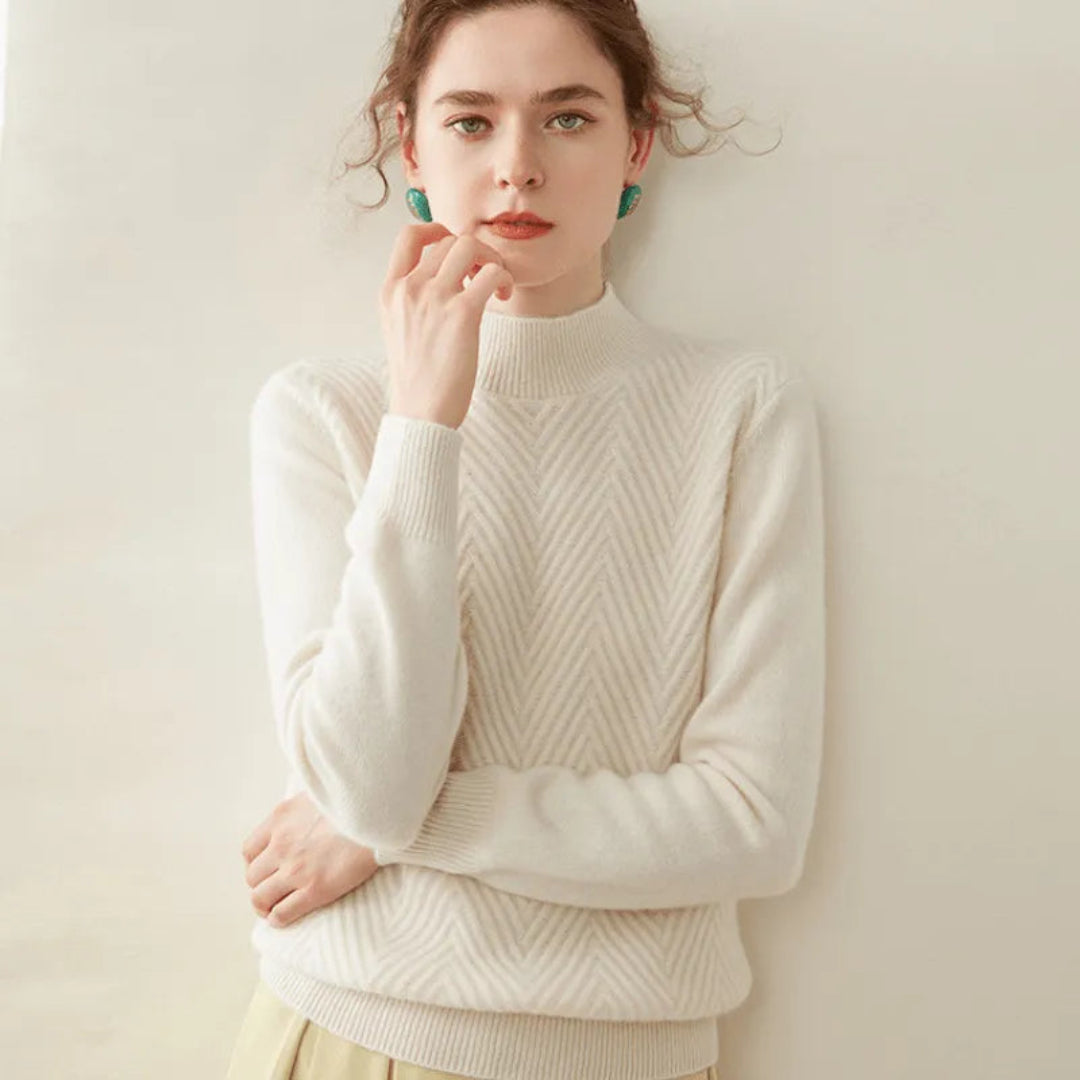 EB | mit Chevron-Muster und Mock Neck