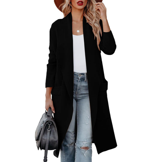 EB | Eleganter Strick Winter Wildledermantel