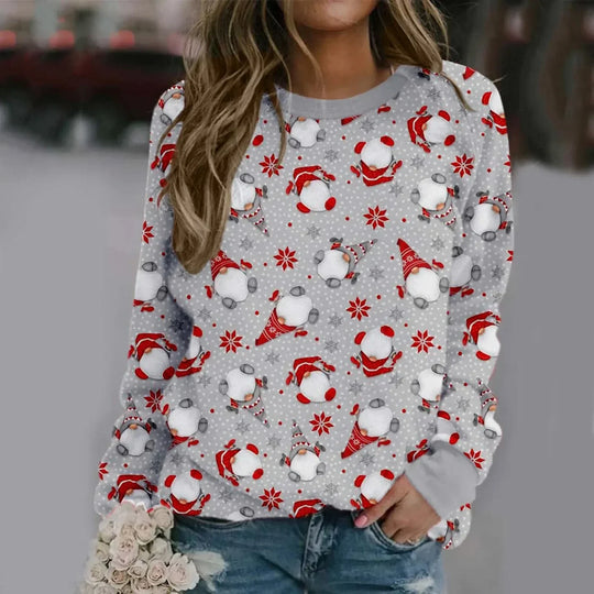 EB | Sweatshirt mit Santa-Print - Bequemer 3D-Weihnachtspullover für die Feiertage