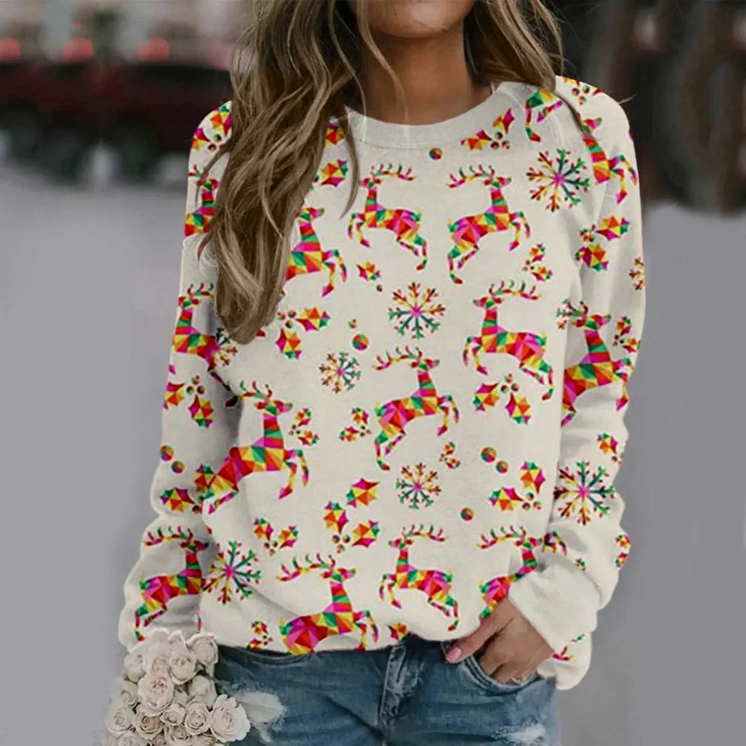 EB | Sweatshirt mit Santa-Print - Bequemer 3D-Weihnachtspullover für die Feiertage