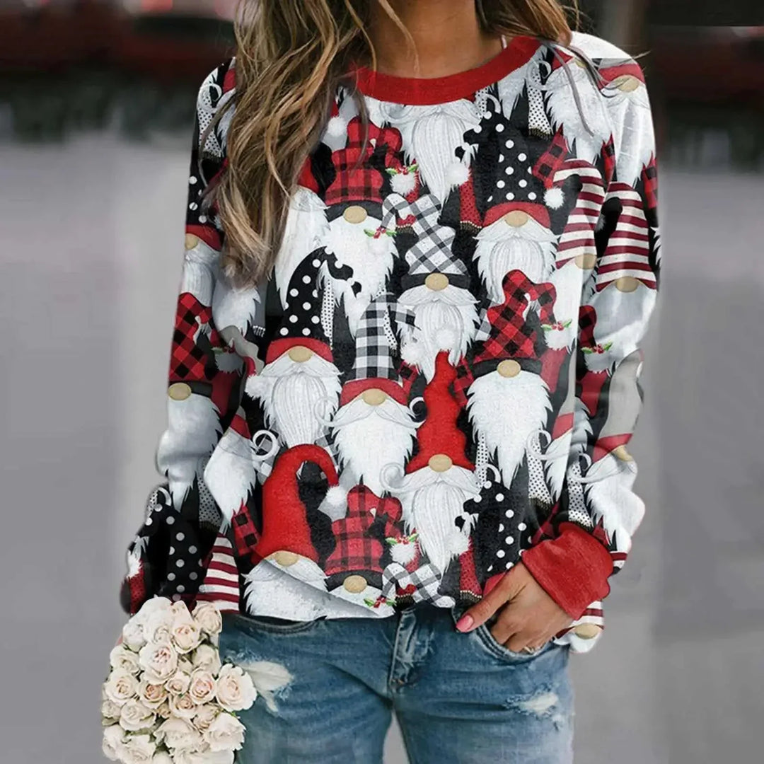 EB | Sweatshirt mit Santa-Print - Bequemer 3D-Weihnachtspullover für die Feiertage