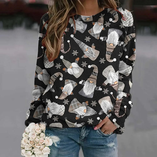EB | Sweatshirt mit Santa-Print - Bequemer 3D-Weihnachtspullover für die Feiertage
