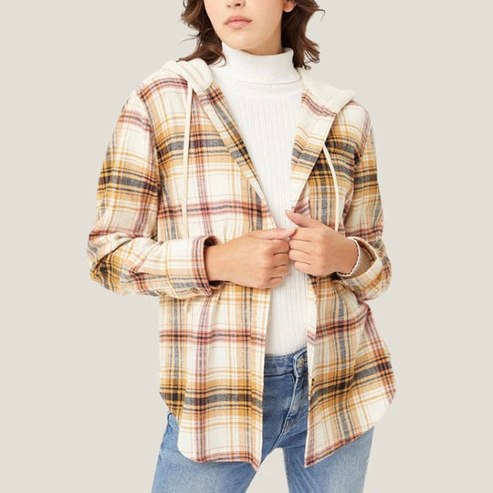 EB | Karierte Hemd mit Kapuze und Knöpfen Baumwolle/polyester Lässig und Trendy
