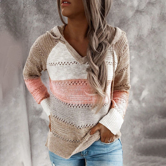 EB | Strickpullover mit Kapuze Atmungsaktives Material Lässiger Stil