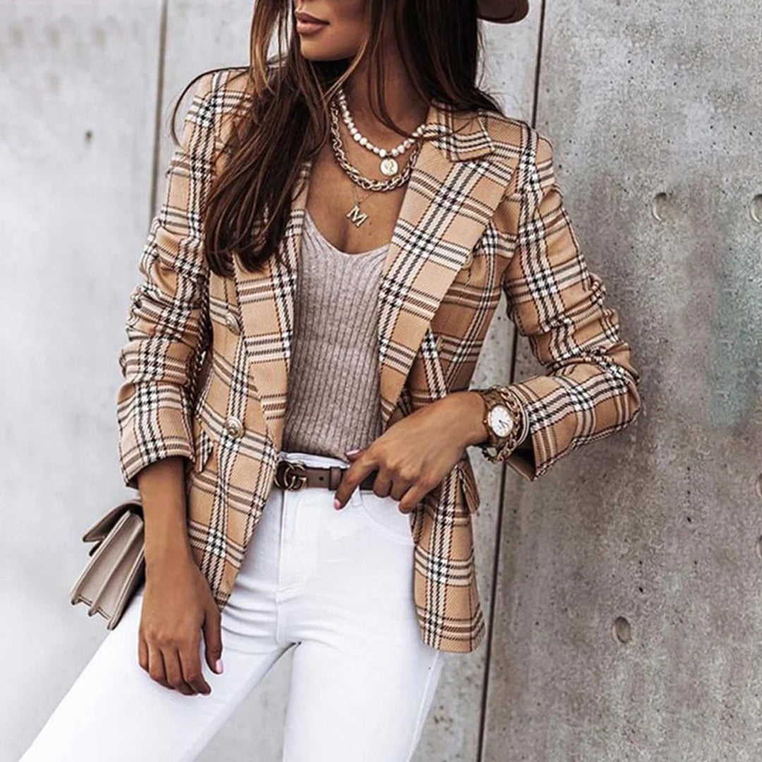 EB | Eleganter Damenblazer mit Karriertem Muster