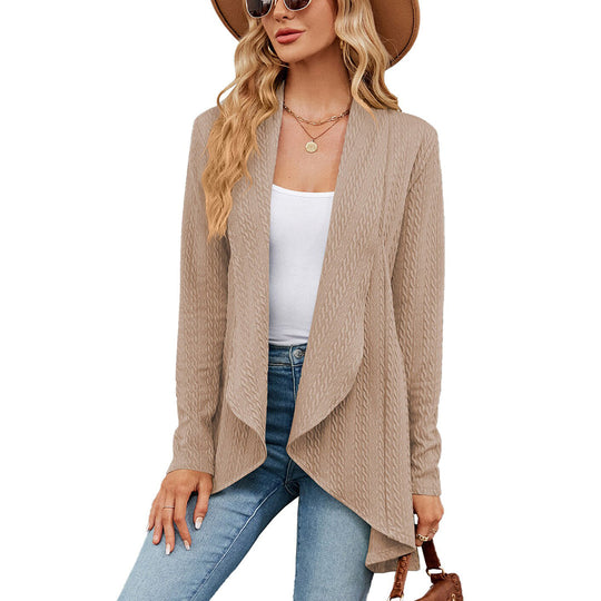 EB | Strick-cardigan Wasserfallkragen Entspannte Eleganz