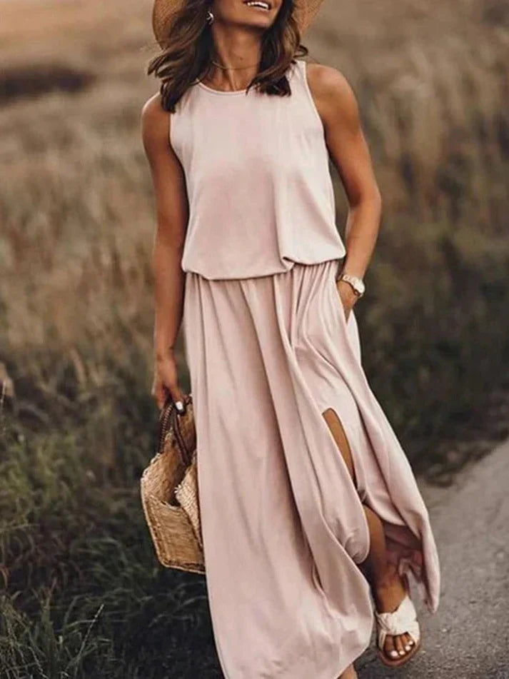 EB – entspanntes weißes maxikleid