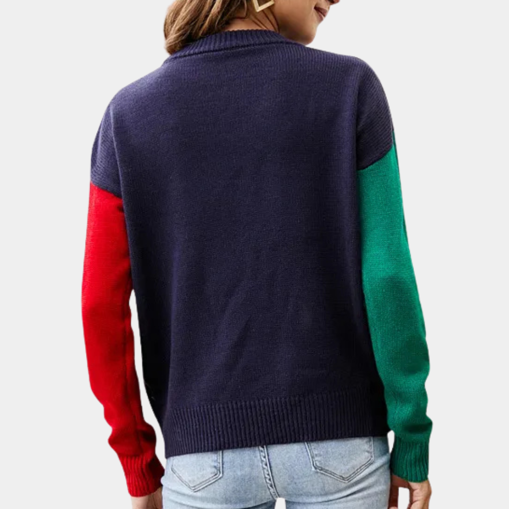 EB | Weihnachts-Pullover Frauen Fröhlicher Strick Weihnachts-Pullover