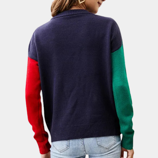 EB | Weihnachts-Pullover Frauen Fröhlicher Strick Weihnachts-Pullover