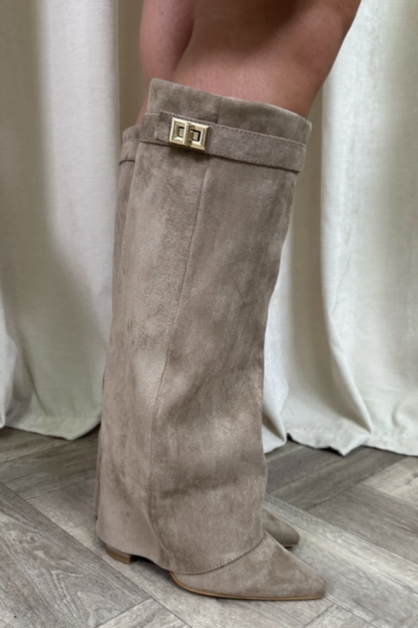 Knöchelhohe Stiefel | High Heel | Reißverschluss | Wildlederstiefel | Damenstiefel EB