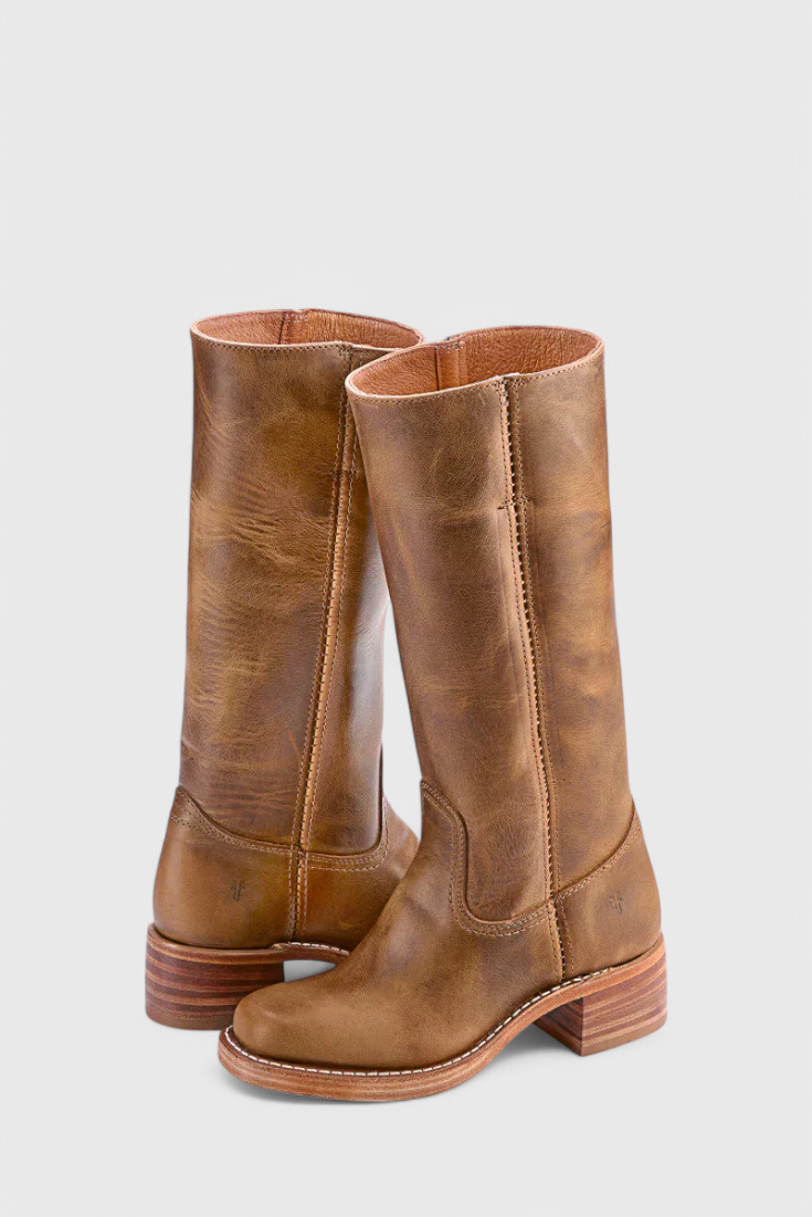 Kniehohe Stiefel | Niedriger Absatz | Breiter Absatz | Stiefel mit Absatz | Damenstiefel EB