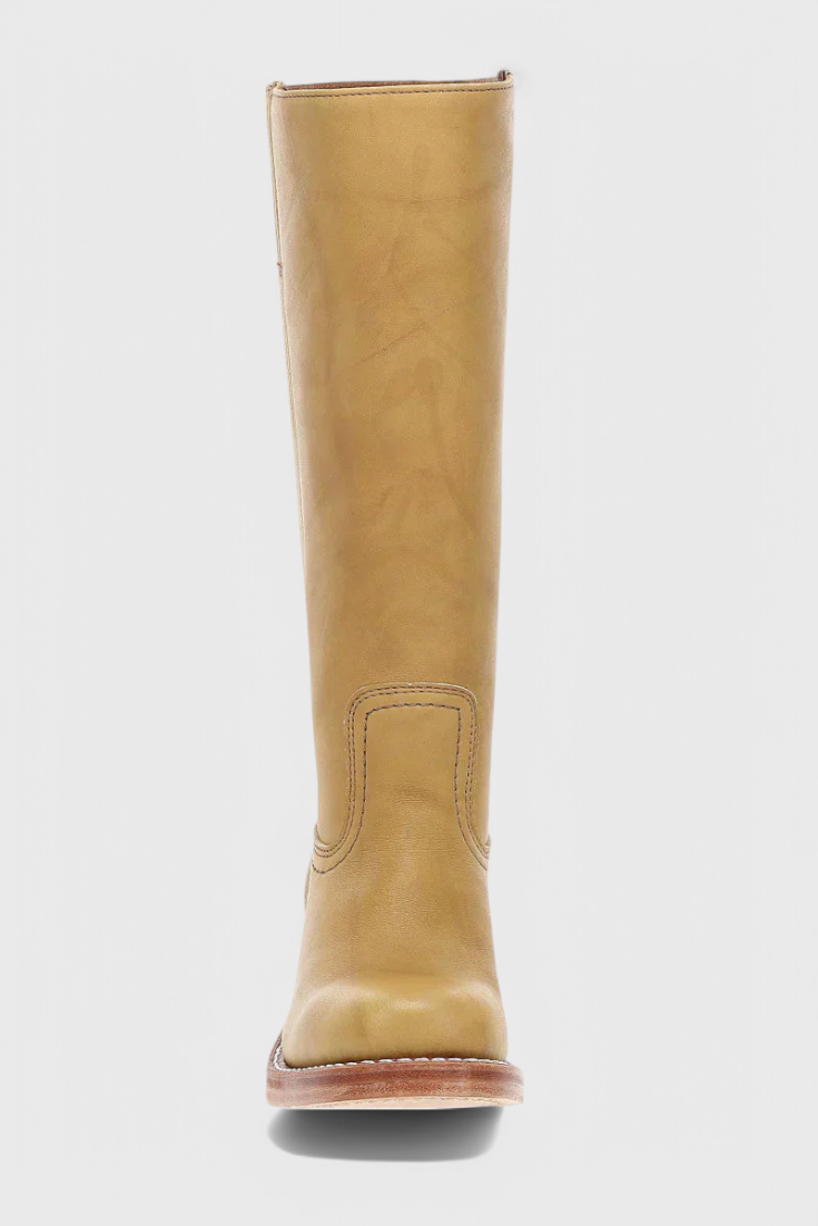 Knielange Stiefel - Damen Weite Wade Stiefel mit Blockabsatz EB