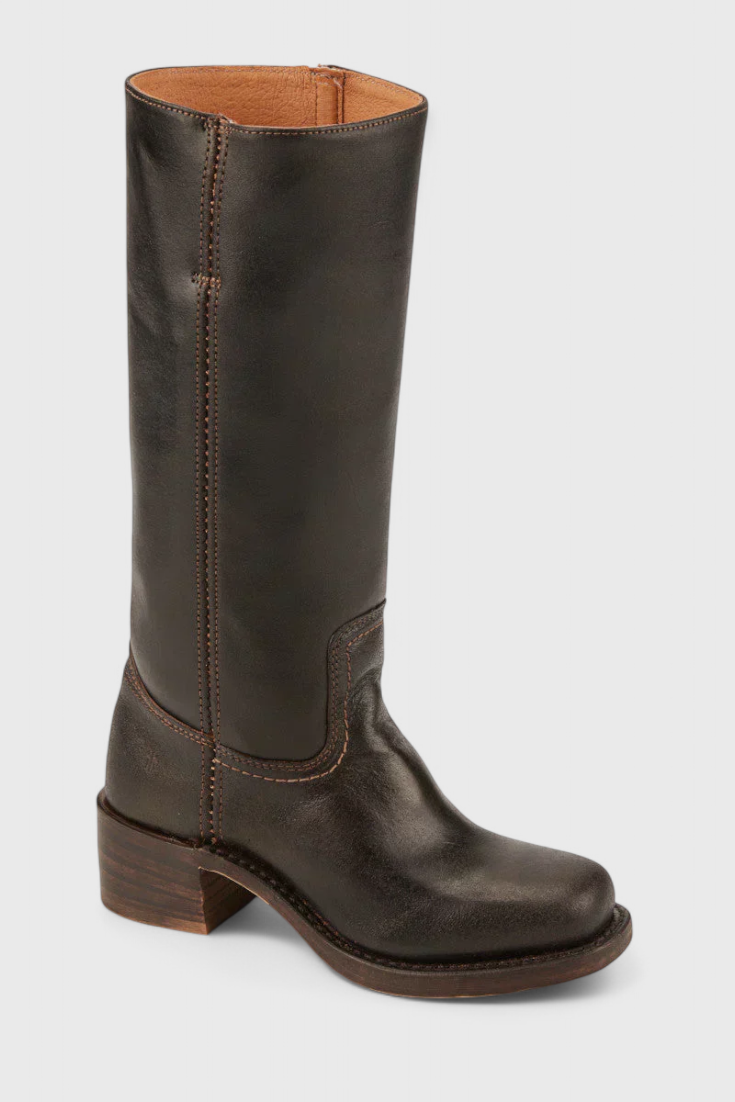 Knielange Stiefel - Damen Weite Wade Stiefel mit Blockabsatz EB