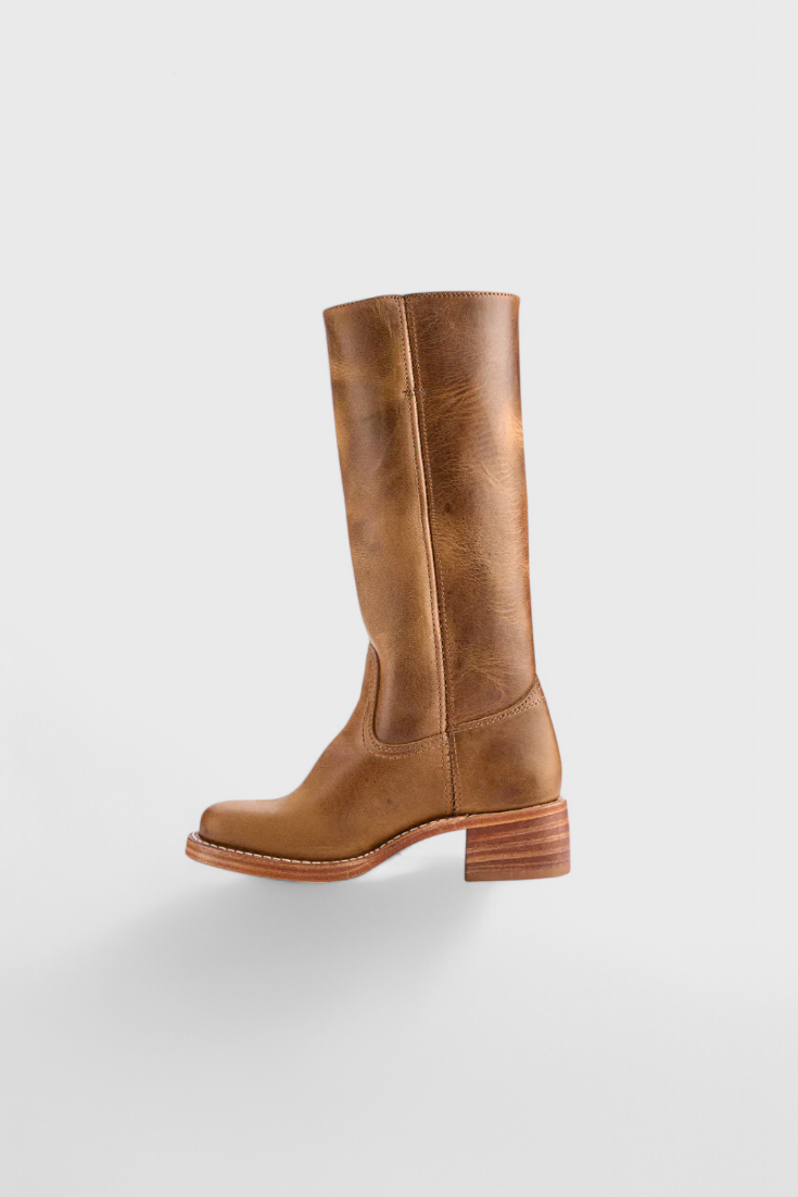 Knielange Stiefel - Damen Weite Wade Stiefel mit Blockabsatz EB